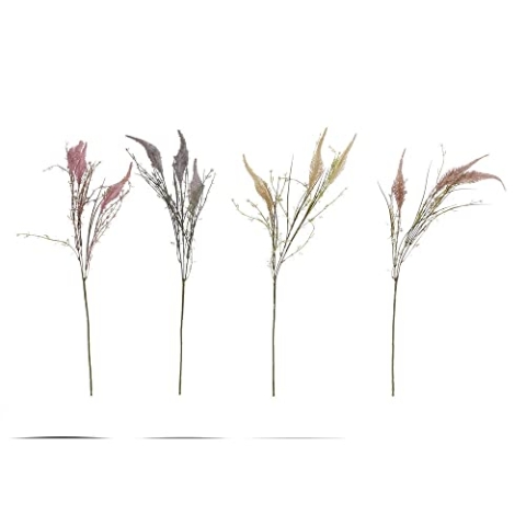 DKD Home Decor Grau Beige Rosa Polyester (11 x 11 x 72 cm) (4 Stück) (Referenz: S3020166)