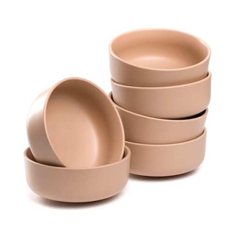LEONARDO HOME Schälchen ROMA 6er Set • Ø 15,7 cm • Mikrowellen- & Spülmaschinengeeignet • stapelbar • Keramik Geschirr für 6 Personen • Dessert-Schale, leicht matte Oberfläche • apricot • 027266
