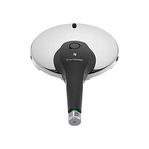 WMF Perfect Premium Ersatzdeckel für Schnellkochtopf 3l 4,5l, 6,5l 8,5l, Dampftopf 22 cm, Kunststoffgriff, 2 Kochstufen, All-In-One Drehknopf