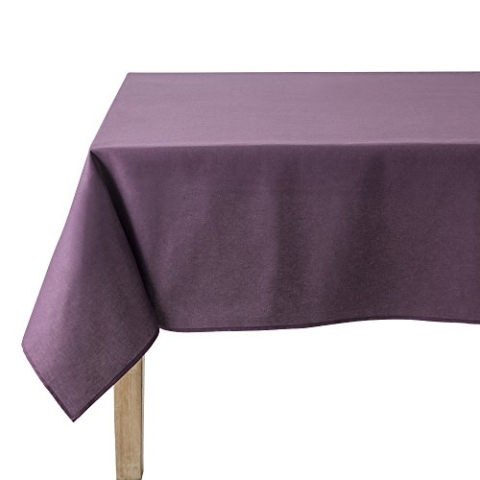 Coucke Tischdecke Rechteck Uni aubergine Baumwolle 180 x 300 cm
