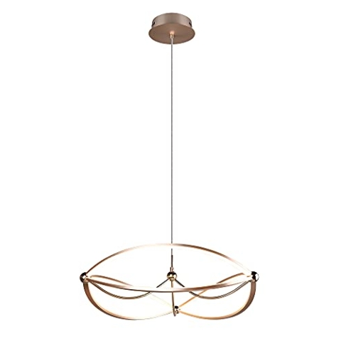 Trio Leuchten LED Pendelleuchte Charivari 321210108, Metall Messing matt, inkl. 42 Watt LED, Switch Dimmer