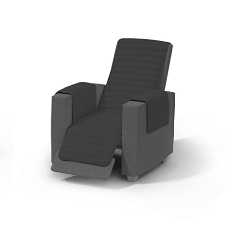 Elegant Gesteppte Recliner-Decke, 100% Mikrofaser, Turteltaube/Dunkel Grau