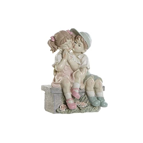 DKD Home Decor Dekorative Figur der Marke Blau Rosa Harz Kinder (27 x 17,5 x 34,5 cm) (Referenz: S3019824)