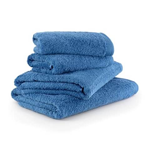 möve Superwuschel Handtuch-Set, 2 Duschtücher 80 x 150 cm & 2 Handtücher 50 x 100 cm, Made in Germany, 100% Baumwolle, Cornflower