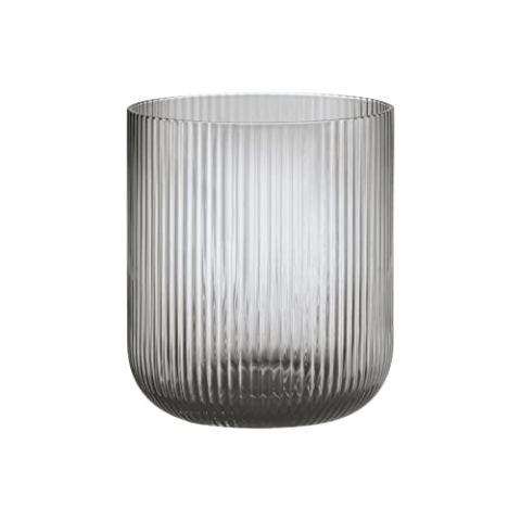 blomus -VEN- Windlicht Size M, sanfter Grauton, eleganter Blickfang als Windlicht oder Vase, Farbe Smoke (66249)