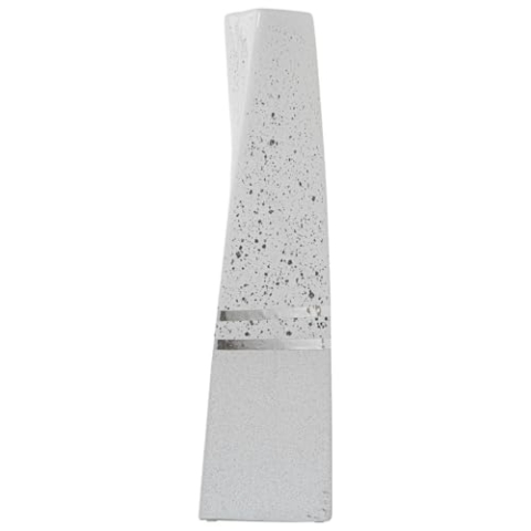 Alexandra House Living Vase, Weiß, Silber, Keramik, 11 x 11 x 45 cm