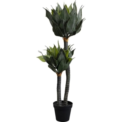 Kare Design Deko Pflanze Agave, Grün, Allergikafreundlich, Pflegeleicht, Keine Pollen oder Schimmelbildung, Deko Objekt fürs Wohnzimmer, Große Künstliche Pflanze, mit Topf, 120x75x55 cm (H/B/T)