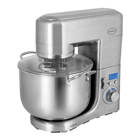 RGV 110290 Pastaprof PL10S Knetmaschine, 10 l, Doppelhaken, 1500 Watt, 6 Geschwindigkeitsstufen, Aluminium, silber metallic