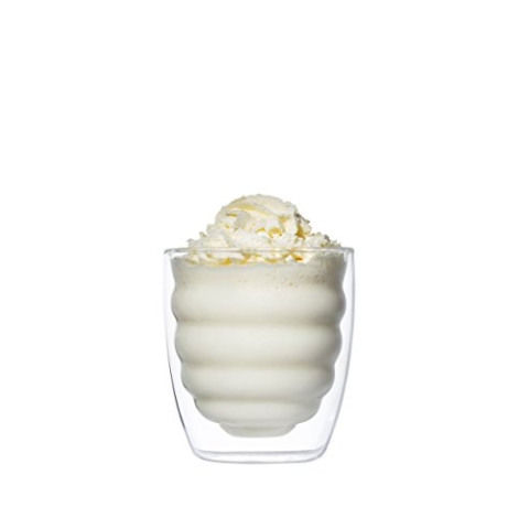 YEM 6 x 300ml doppelwandige Thermo-Gläser, für Latte Macchiato, Cocktails, Desserts, Tee Glas-Set, Doppelwandgläser, BEE
