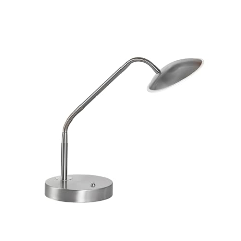 Fischer & Honsel Tischleuchte, Tallri|nickelfarben matt|H: 60 cm, D: 16 cm, A: 40 cm| stufenlos dimmbar| Farbtemperatureinstellung 3 Stufen| 1x LED 7,5 Watt 2700/3350/4000 K, 880 lm | EEG: F | 50700