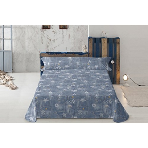 Gale Hayman Lois Bettwäsche-Set für Bett, Baumwolle-Polyester, blau, 200x160x3 cm
