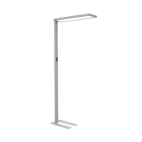 MAUL Standleuchte MAULsenja | Stehlampe dimmbar (2700-5700 K) | Energieeffizente LED-Technik | Deckenfluter mit direkter & indirekte Beleuchtung | Standlampe mit Bewegungssensor | Silber