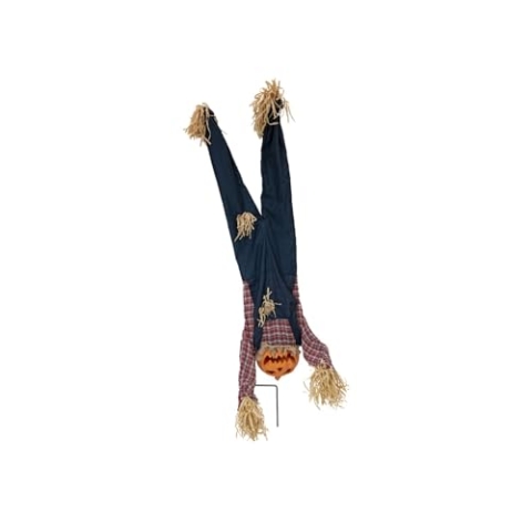 EUROPALMS Halloween Bodenstecker Figur Kürbismann kopfüber, animiert, 153cm | Animierte Figur mit Sound- und Bewegungseffekt