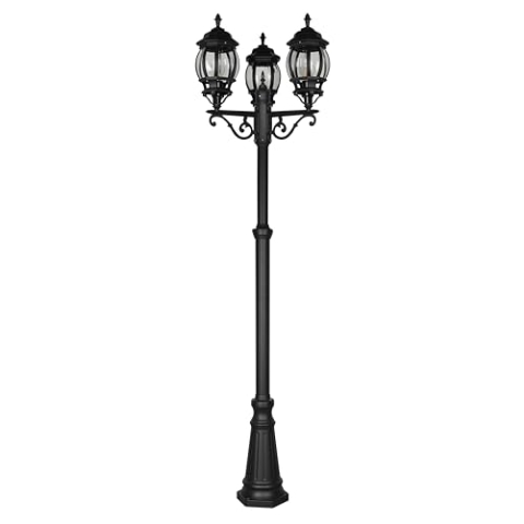 Trio Leuchten Außen Wegeleuchte Elvo 406960332, Aluminium Druckguss Schwarz matt, Glas klar, exkl. 1x E27