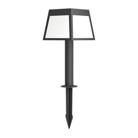 EGLO LED Solarlampe stehend Altilia, Außenlampe mit Erdspieß und Bewegungsmelder, Solar Stehlampe außen, Außenleuchte Garten aus schwarzem Kunststoff, IP44, 56 cm