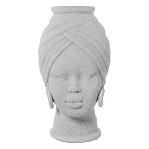 Alexandra House Living Vase, weiß, afrikanische Keramik, 18 x 18 x 29 cm