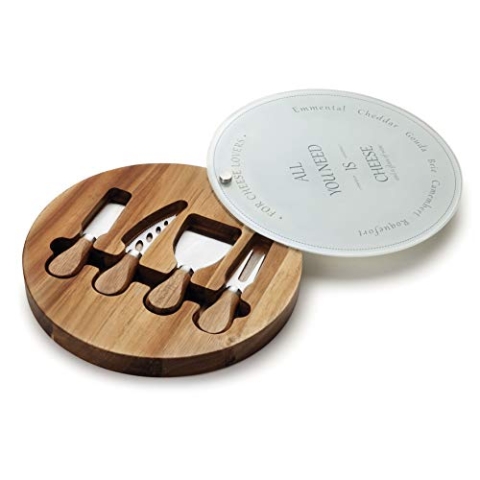 LACOR Set Messer für Käse D. 25 cm, Holz, braun, 30 x 25 x 5 cm