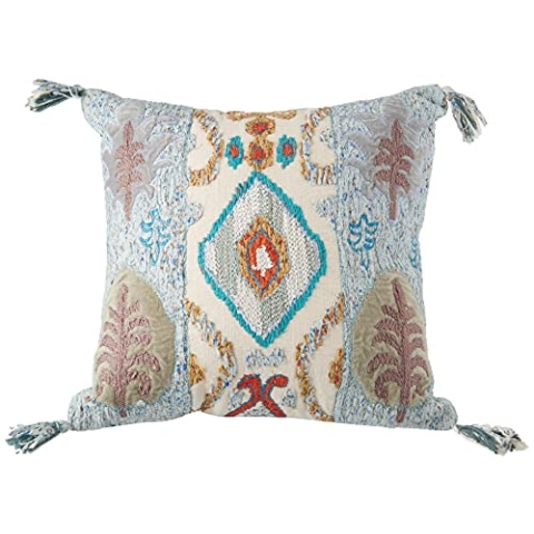 Belssia Kissen Dhara Aquas, Baumwolle, Mehrfarbig, 45 x 45 x 17 cm