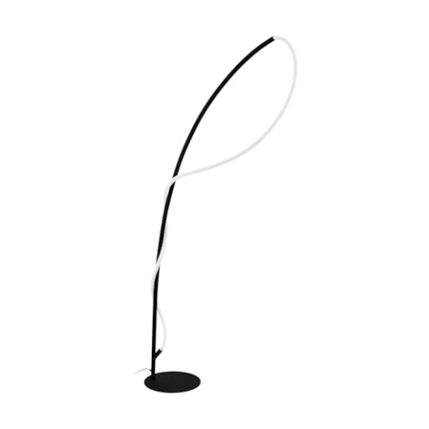 EGLO LED Stehlampe Egidonella, 1 flammige Stehleuchte, Standleuchte aus Stahl und Kunststoff, Wohnzimmerlampe in Schwarz, Weiß, Lampe mit Tritt-Schalter