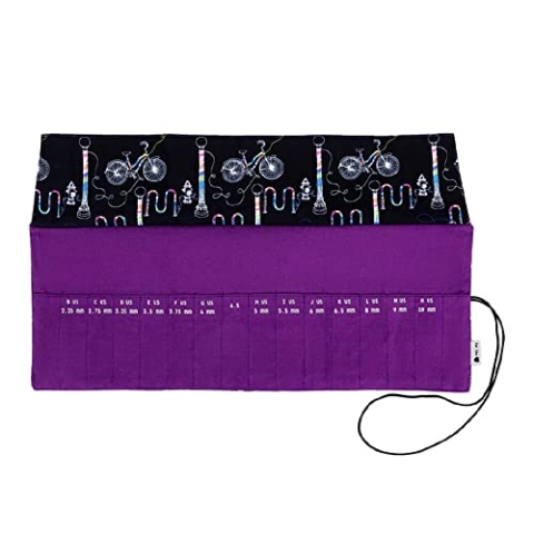 Della Q 104116 Crochet Roll, Purple/Black, Einheitsgröße