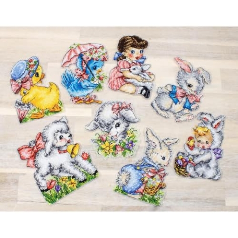 Kreuzstich Set Osterornamente Kit Set von 8 Zählmuster