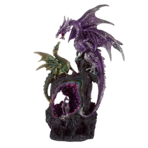 Puckator Dark Legends Power of The Crystal Amethyst Dragon - Home Decoration - Crystal Amethyst Dragon - Ornaments - Resin - Wohnaccessoires - - Wohnzimmer-Accessoires - Fantasy-Geschenke Für Männer