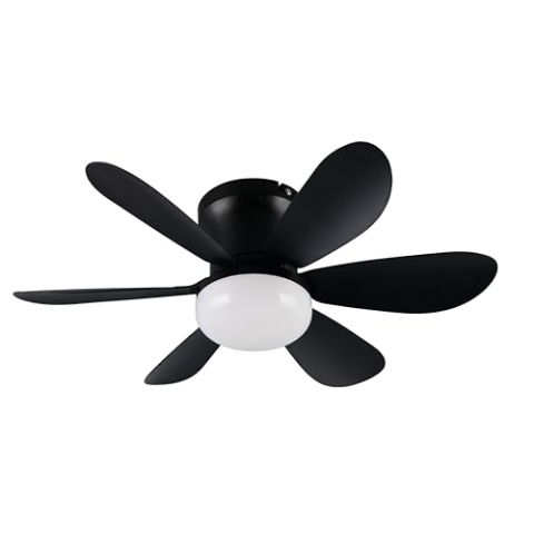 Reality Leuchten LED Deckenventilator mit Beleuchtung Lund R67462132, Kunststoff Schwarz matt, 3 Geschwindigkeiten, Sommer- Winterbetrieb, Fernbedienung, Dimmer, Timer, Nachtlicht, Lichtfarbe
