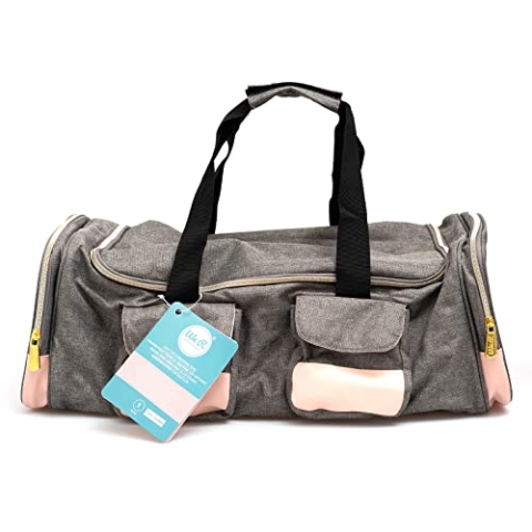 We R Memory Keepers 661349 Tote Grey Crafters Machin-Tragetasche, Pink, Rosa und Grau