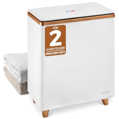 SereneLife Handtuchtrockner Elektrisch, Handtuchheizung Energiesparend als Organizer, Towel Warmer for 2 Towels, Mobil mit Überhitzungsschutz, Wasserbeständig für Bad, Spa & Wellness, Natur