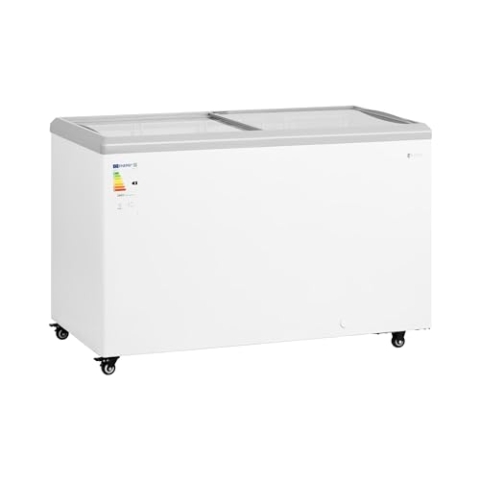 Royal Catering RCFGDF-360 Gefriertruhe 360 L Glastüren abschließbar Kühltruhe Tiefkühltruhe Tiefkühler Gefriertruhe groß