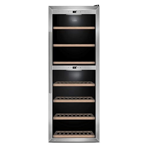 CASO WineComfort 1260 Smart | Weinkühlschrank für 126 Flaschen | App steuerbar, 2 Zonen für 5-20°C, LED beleuchtet, UV-Filter Glas, Edelstahl