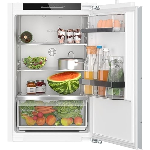 Bosch KIR21ADD1, Serie 6, Mini Einbau-Kühlschrank, 88 x 56 cm Nische, 136 L, Made in Germany, längere Frische mit VitaFresh XXL, flüsterleise, schnellere Kühlung, LED-Beleuchtung, Flachscharnier