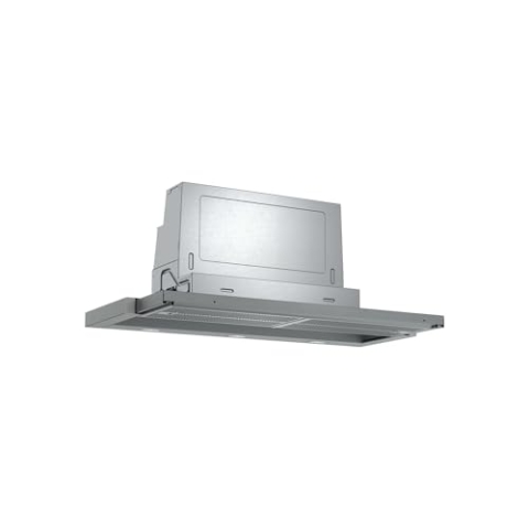 Bosch DFR097A52 Serie 4 Flachschirmhaube, 90 cm breit, Um- & Abluft, Made in Germany, EcoSilence Drive leiser und effizienter Motor, gleichmäßige LED-Beleuchtung, Silbermetallic