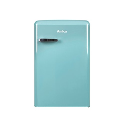 Amica KS 15612 T Retro Kühlschrank mit Gefrierfach / Ice Blue / 88cm (H) x 55cm (B) x 62cm (T) / Retro-Design