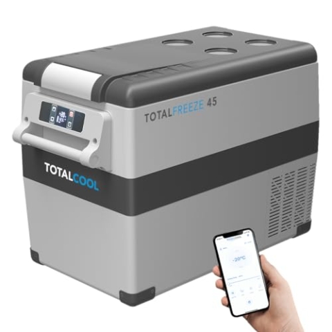 TotalFreeze 12-Volt-Kühl-/Gefrierkombination fürs Auto – Dual-Zonen-Kompressor-Campingkühlschrank – Elektrische Kühlbox zum Angeln – 45 Liter