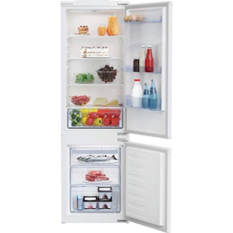 Beko BCSA285K4SN b100 integrierbare Kühl-/Gefrierkombination, 271 l Gesamtrauminhalt, Einbau-Kombination, MinFrost, Schlepptürtechnik, 35 dB, Weiß