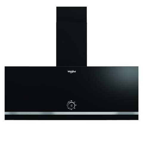 Whirlpool Dunstabzugshaube WHVA 92F LM K/Wandhaube 90 cm/Kopffrei-Dunstabzugshaube/EEK A/Abluft-und Umluftbetrieb / 3 Leistungsstufen inkl. Intensiv-Stufe/schwarzes Glas
