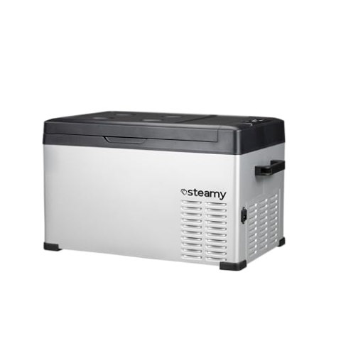 Steamy-E Single Zone 30, Elektrische Kompressor-Kühlbox, 27 Liter, Silber