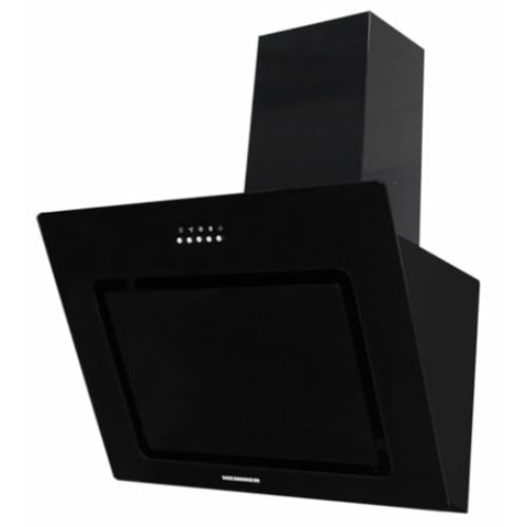 HEINNER DCH-650RGBK Schräghaube Einbau Dunstabzugshaube 60 cm, Umluft 586 m³/h, 3 Einstellungen, Schwarzes Glas