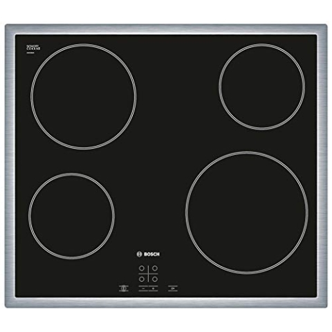 Bosch PKE645D17E Serie 4 Glaskeramik-Kochfeld (autark), 60 cm breit, Made in Germany, TouchSelect Bedienung, ReStart automatisches Aus- und Anschalten bei Überkochen, Kindersicherung