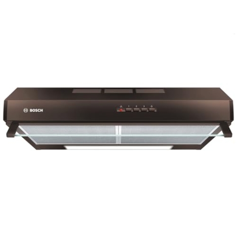 Bosch DUL63CC40 Serie 4 Unterbauhaube, 60 cm breit, Um- & Abluft, LED-Beleuchtung gleichmäßige Ausleuchtung, Drucktastenschalter, 3 Leistungsstufen, Metallfettfilter spülmaschinengeeignet, Braun