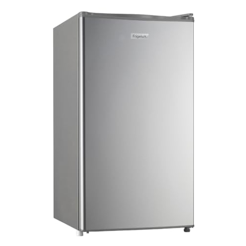 Frigelux - Tischkühlschrank R0TT91SE ; silber ; 91L ; Tischkühlschrank mit LED Innenbeleuchtung ; kleiner Kühlschrank mit 0* Gerfrierfach ; freistehend (Silber)