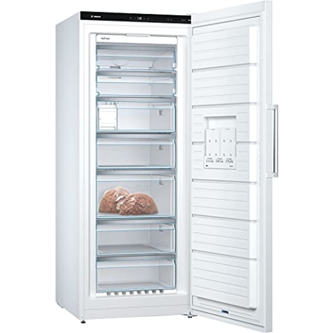 Bosch GSN54AWCV Serie 6 XXL-Gefrierschrank, 176 x 70 cm extra breit, 327 L, NoFrost nie wieder abtauen, LED-Beleuchtung gleichmäßige Ausleuchtung, BigBox Platz für großes Gefriergut, Weiß