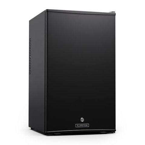 Klarstein Kühlschrank - mit Glastüre, 68L Mini-Kühlschrank für Getränke & Snacks, Kühlschrank Klein & Leise, Verstellbare Ablagen, Schloss, wechselbarer Türanschlag, höhenverstellbare Füße