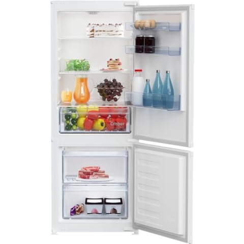 Beko BCSA240K4SN b100 Integrierbare Kühl-/Gefrierkombination, 214 l Nutzinhalt, 156 l Kühlen, 58 l Gefrieren, 145er Nische, Schlepptürtechnik, 37 dB, Einbau-Gerät, Weiß