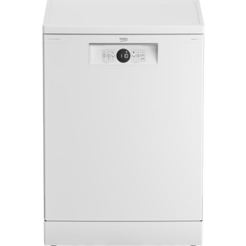 Beko BDFN26441WC Geschirrspüler 60 cm, freistehend, unterbaufähig, für 14 Maßgedecke, 3 Spülebenen, HygieneIntense, Quick&Clean, innovatives Sprüharmsystem mit drei Sprüharmen, Weiß