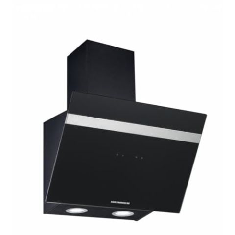 HEINNER A+ HDCH-6060RGBK Touch Control Schräge Dunstabzugshaube 60 cm, Umlufthaube 546,2 m³/h, Schwarzes Glas