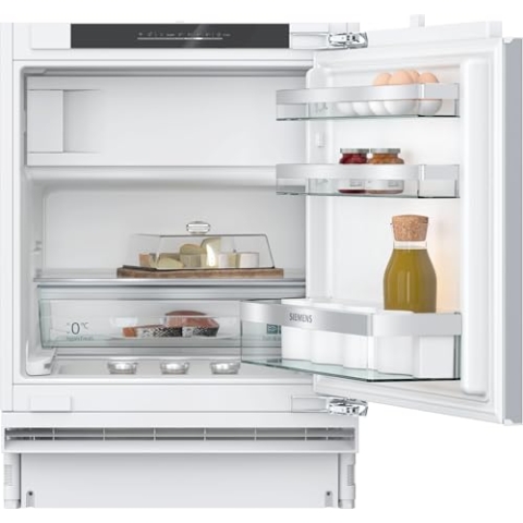 SIEMENS KU22LADD0, iQ500 Smarter Unterbau-Kühlschrank mit Gefrierfach, 82 x 60 cm Nische, 110 L, hyperFresh Schublade, Flaschenhalter, Sehr leise 35 dB, softClose Flachscharnier mit Softeinzug