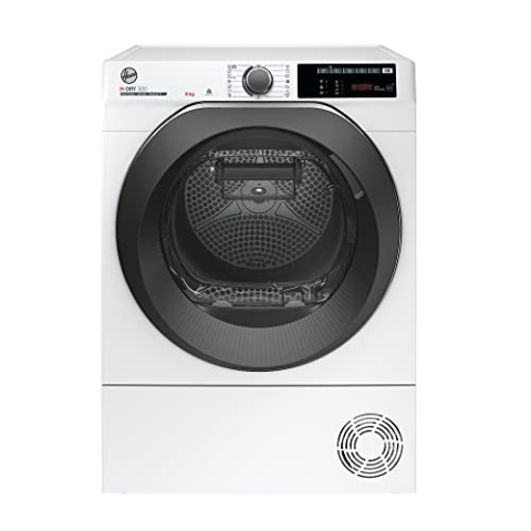 Hoover H-DRY 500 NDE H8A3TCBEXS-S Wärmepumpentrockner / 8 kg/Smarte Bedienung mit WiFi+Bluetooth/AquaVision-Kondenswasserbehälter mit optischer Füllanzeige direkt im Bullauge/Symbolblende, Weiß