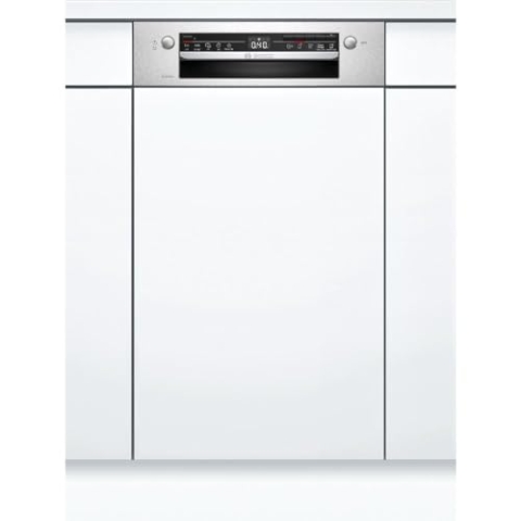 Bosch SPI2IKS10E Serie 2 Geschirrspüler Teilintegriert, 45 cm, Edelstahl, 78 kWh pro 100 Zyklen, 9 MGD, Extra Trocknen, Vario Besteckkorb, Home Connect